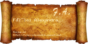 Fülei Alexandra névjegykártya